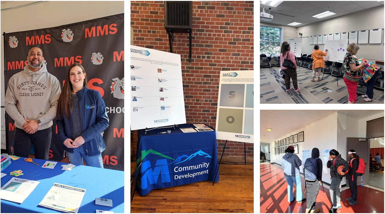 Various pictures of the community engagement events for the Comprehensive Plan update.