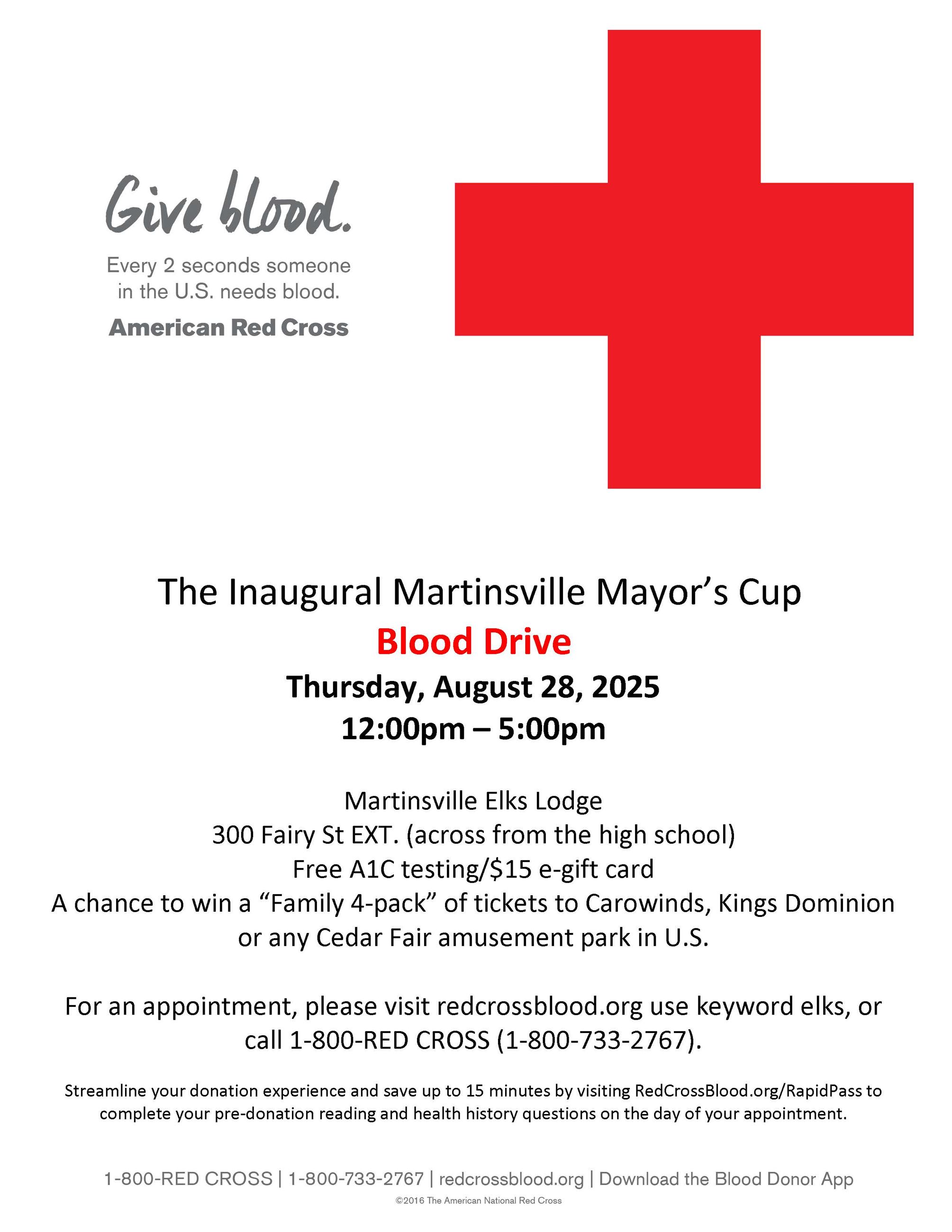 Martinsville Mayors Cup at Martinsville Elks August 28, 2025 Big Cross Flyer